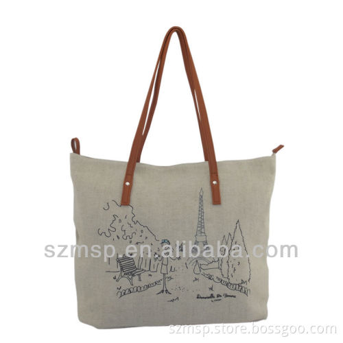 2014 linen shoulder fashion beach bag/winter woman tote bag/mummy bag